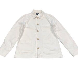NWT J.Crew Factory Men's Sz S Cream Twill Chore Jacket Utility Shacket BW425